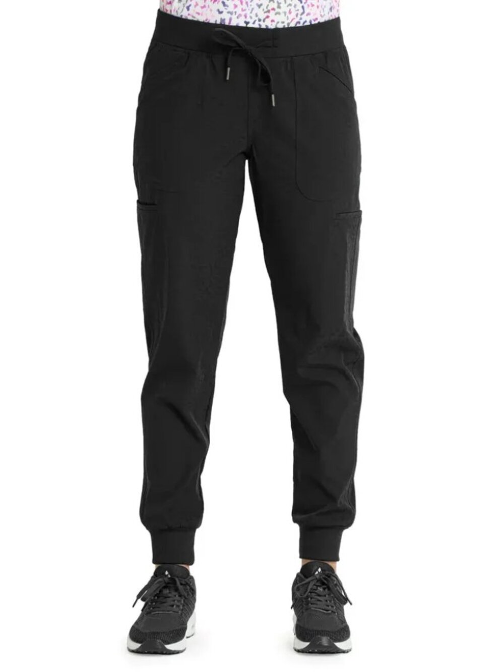 Ava Therese MEDIUM Jacquard Sheba Jogger Scrub Pants, Black, NEW